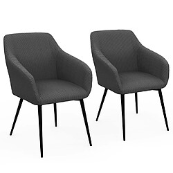 Lot de 2 Chaises JANY Idmarket - Velours Côtelé Gris
