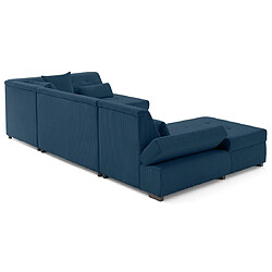 Lisa Design Vermont S - canapé panoramique d'angle droit 7 places en velours côtelé pas cher