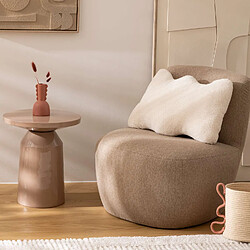 Atmosphera Table d'appoint ronde en métal SITA - Beige pas cher