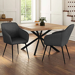Lot de 2 Chaises JANY Idmarket - Velours Côtelé Gris