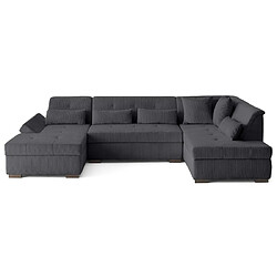 Lisa Design Vermont S - Canapé Panoramique 7 Places - Gris Foncé