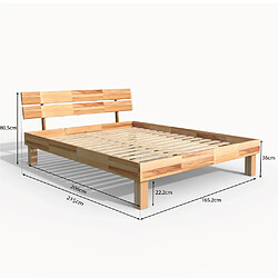 Le Quai Des Affaires Lit RIVA 160x200 cm avec sommier / Chêne massif huilé pas cher