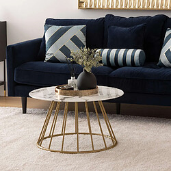 Atmosphera Table basse effet marbre RAYO - Blanc