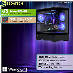 Sedatech PC Gamer V360 • AMD Ryzen 7 5700X • RTX4060 • 32Go RAM • 2To SSD M.2 • Windows 11