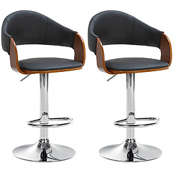 Decoshop26 lot de 2 tabourets de bar - Noir