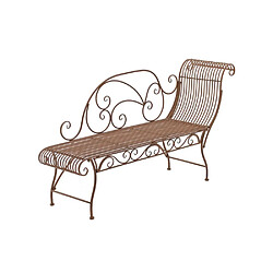 Decoshop26 Banc de jardin en fer forgé - Marron vieilli