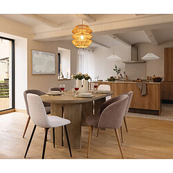 Atmosphera Table à manger en bois pour 6 personnes LOUSADA - Beige