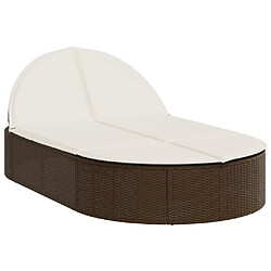 vidaXL Chaise Longue Double Marron