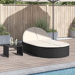 Chaise longue double vidaXL - Noir