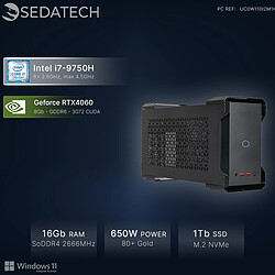 Sedatech Pack Mini-PC, Intel i7-9750H, RTX4060, 16Go RAM, 1To SSD, Win 11, Ecran 24''