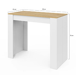 Idmarket Table Console ORLANDO Bois & Hêtre pas cher