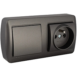 Solera Ensemble prise + interrupteur - Noir