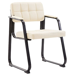 Decoshop26 Lot de 2 chaises de bureau visiteur - Crème