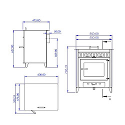 Interstoves Pack Poêle à bois NOA 9 bûches 50cm + Kit Conduit 150 - pas cher