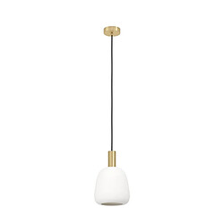 But Suspension Manzanares - Blanche et Laiton Suspension 1 ampoule - E27 - 40W max - Verre opale - Hauteur 110 cm