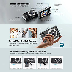 Yonis Appareil Photo Numérique 4K HD Double Caméra