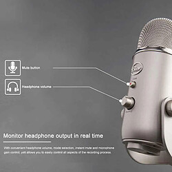 Yonis Microphone USB stéréo - Bleu pas cher