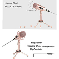 Yonis Microphone Professionnel Pour Gaming Et Streaming - Rose
