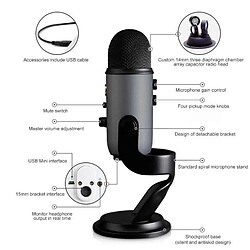 Avis Yonis Microphone USB stéréo - Bleu
