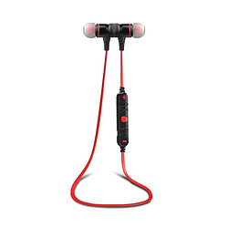 Yonis Casque Sport Bluetooth Stéréo Sans Fil Casque Sport Bluetooth Sans Fil Stéréo Léger Autonomie 9h Noir Rouge YONIS
