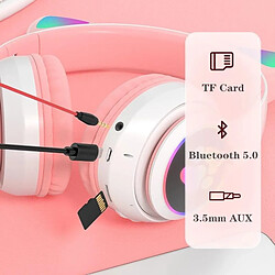 Yonis Casque Audio Bluetooth 5.0 Oreilles Chat RGB
