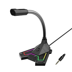 Yonis Microphone RGB Gamer Anti-Bruit LED 360° - Noir