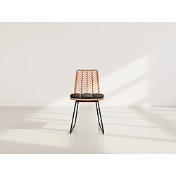 Lisa Design Forenza - lot de 4 chaises - effet rotin - coloris bois et noir