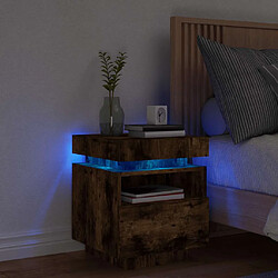Vidaxl Armoire de Chevet LED Chêne Fumé