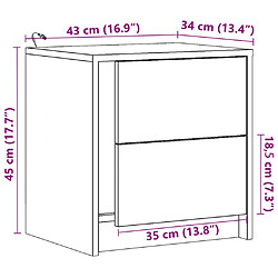 VidaXL Armoire de Chevet avec LED - Chêne marron pas cher