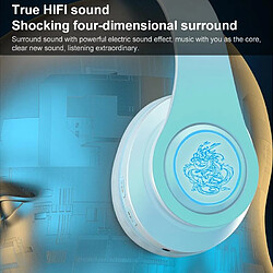 Acheter Casque Audio Sans Fil Bluetooth LED Son HIFI Autonomie 8h Confort Maximal - Argent / Bleu - Yonis