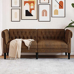 VIDAXL Chesterfield - Canapé 2 Places - Marron