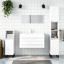 vidaXL Armoire salle de bain avec miroir - Blanc
