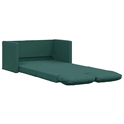 vidaXL Canapé-lit convertible 2 en 1 - Vert foncé