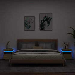 vidaXL Armoires de chevet LED 2 pcs - Chêne sonoma