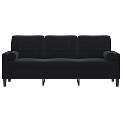 Avis VidaXL Canapé 3 Places - Noir Velours