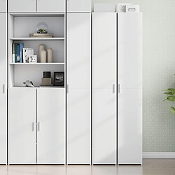 VidaXL Buffet haut - Blanc - 30 x 42,5 x 185 cm Buffet haut - Bois d'ingénierie - Blanc - 30 x 42,5 x 185 cm