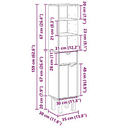 vidaXL Armoire salle de bain OTTA Pin pas cher