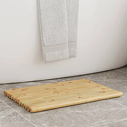 vidaXL Tapis de bain 2 pcs bambou Tapis de bain - Bambou durable - Design surélevé - 50 x 35 cm - Finition naturelle