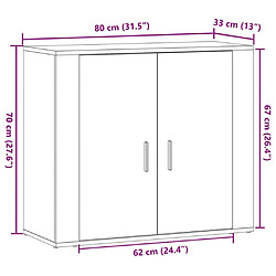 vidaXL Buffet chêne artisanal 80x33x70 cm pas cher
