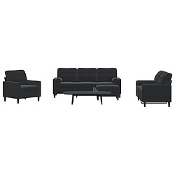 vidaXL Canapés et Traversins Noir Velours Ensemble de canapés 4 pcs - Velours - Oreillers de traversin - Noir - Chaises, canapés, pouf