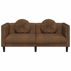 Acheter vidaXL Canapé 2 places - Marron similicuir daim