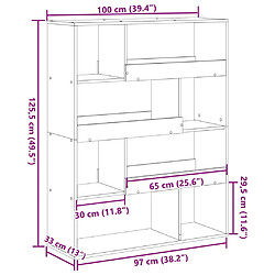 vidaXL Cloison de séparation 100x33x125,5 cm - Sonoma gris pas cher