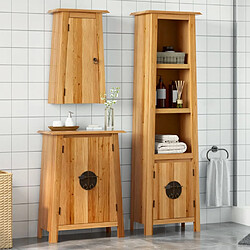 Vidaxl Meubles Salle Bain 3 pcs Bois de Pin Ensemble salle de bain - Bois de pin massif - Rangement étendu - Look vintage