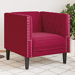 vidaXL Chesterfield Fauteuil - Rouge bordeaux