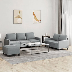 vidaXL Ensemble de canapés 3 pcs Gris clair Ensemble de canapés - Tissu durable - Contreplaqué et métal - Assise confortable - Coussins inclus