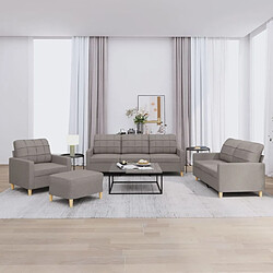 vidaXL Canapés 4 pcs avec Pouf - Taupe
