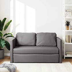 Avis vidaXL Canapé-lit 2 en 1 - Similicuir gris