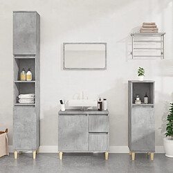 vidaXL Armoire Salle de Bain 3 Pièces - Gris Béton