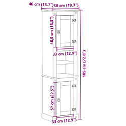 vidaXL Armoire Salle De Bain Corona - Bois De Pin Massif pas cher