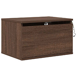 Avis VidaXL Table de Chevet Murale avec LEDs 50x36x30 cm - Chêne Marron